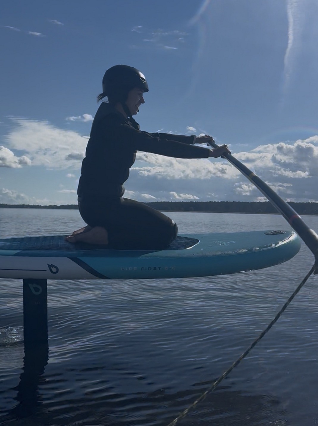 Foil simulator flying board lesson, step 1 - Riga, Latvia